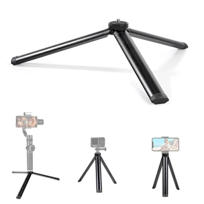 Image de Mini Trépied Portable Trepied Smartphone Tripod Caméra en Alliage D&#039;aluminium avec Vis 1/4&quot; pour Téléphone GoPro Appareil Photo Longueur 18cm Noir