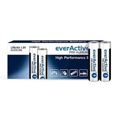 Image de everActive Lot de 10 Piles AA alcalines Mignon LR6 R6 1,5 V Haute Performance Durée Vie : Ans