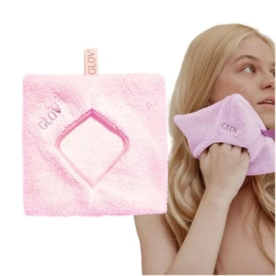 Image de Démaquillant Hypoallergénique en Microfibre Boucles Sans Chaleur, Accessoire Boucle Cheveux, Lingette Demaquillante Tous Types de Peau, Lavable, Juste Leau, Kitsch, 17,5cm x