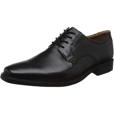 Image de Clarks Homme Tilden Plain Plat Oxford, Cuir Noir, 39.5 EU