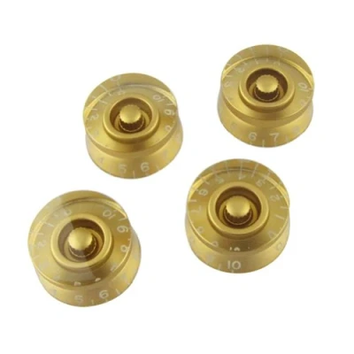 Image de Musiclily Bouton Potentiom鑤re Loupe Dor?pour guitare Gibson Les Paul remplacement 閘ectrique Pi鑓es, Dor?Pack de 4)