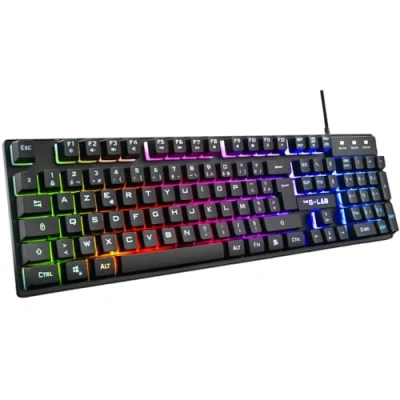 Image de Clavier filaire Gaming GLAB Caesium Membrane RGB Précis et silencieux Noir