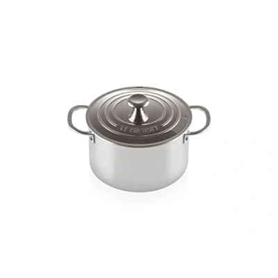 Image de Le Creuset Cocotte Inox Signature avec Couvercle, 20 cm, 96600620000000, Silver