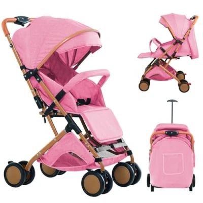 Image de OHMG poussette 2 en 1 pour bébé, poussette, 3 positions inclinées, ceinture à 5 points, position allongée, légère, imperméable, charge maximale 28 kg