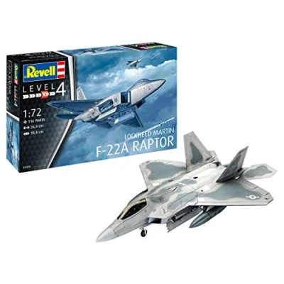 Image de Revell Lockheed Martin F 22A Raptor, Fmaquette Avion 1:72, 26,4 cm 22, Maquette, 03858, Multicolor, 1/72
