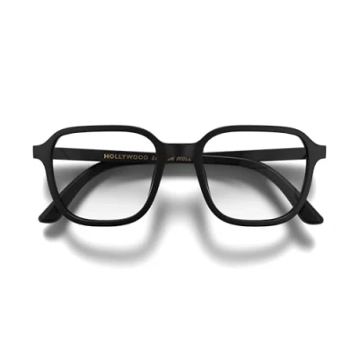 Image de LONDON MOLE Lunettes de lecture Hollywood carrées Lecteurs sympas élégantes Unisexe Noir mat + grossissement 1.5
