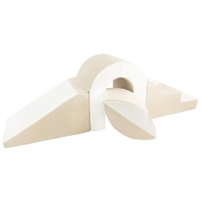 Image de Velinda Lot de 4 Grands Blocs Construction en Mousse Briques XXL pour Le Jeu Couleur : Blanc, Cappuccino