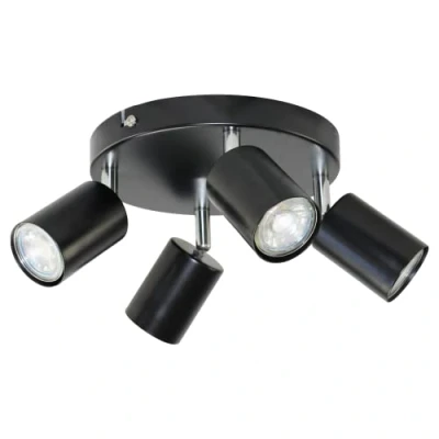 Image de Miratic Luminaire Plafonnier et Applique Mural GU10 max. 4x50W Abat Jour Mobiles Source Lumineuse Remplaçable (noir)