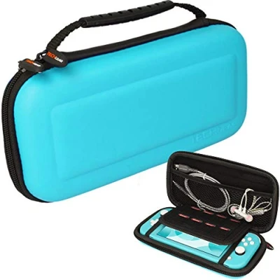 Image de TECHGEAR Switch Lite Coque Étui Housse de Protection, Pochette Transport, Rigide Rangement Compatible avec Nintendo Lite, 8 Fentes pour Cartes Jeu [Turquoise]