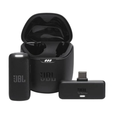 Image de JBL Quantum Stream Wireless, Micro cravate portable sans fil, connexion USB C, compatible avec les appareils Android, jusqu&#039;à 24 heures d&#039;enregistrement, en noir