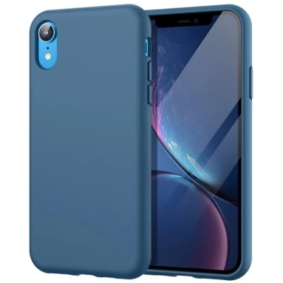 Image de JETech Coque en Silicone pour iPhone XR, 6,1 Pouces, Étui de Protection Complète du Corps au Toucher Soyeux, Housse avec Doublure Douce Tissu Microfibre, Anti Chocs (Bleu Cobalt)
