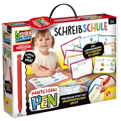 Image de Lisciani Montessori Stylo école d&#039;écriture pour enfants de 3 à 6 ans Apprentissage la motricité Kit inspiré du Fabriqué en Italie Favorise le développement créatif