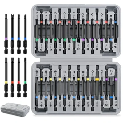 Image de Hi Spec Jeu de 36 Pcs Embouts Tournevis 75 mm Hex avec Sécurité Antivol Torx, Carré, XZN