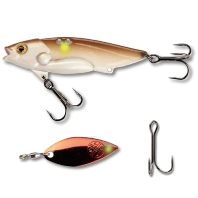 Image de LMAB Techno Vibe Appât vibrant 3 tailles, cigale, Blade Bait, Lipless Crankbait, leurre de pêche pour la au poisson prédateur, sandre et perche, cigales, spinner feuille (25 g 6,5 cm, Ayu)