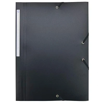 Image de Waytex Chemise à Elastiques 3 Rabats Polypro 4,5/10e Souple et Opaque A4 Noir