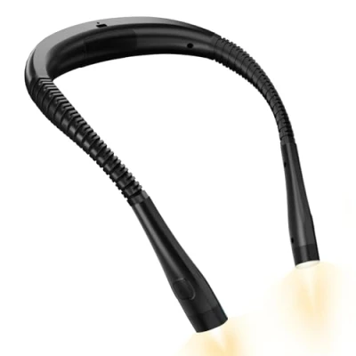 Image de NEUTYPECHIC Lampe de Lecture Cou 3 Couleurs et Niveaux Luminosité, Noir Liseuse Avec Câble Données Chargement, pour Lire au Lit Adaptés Lecture, Tricot