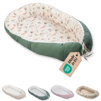 Image de Cocon bébé ULLENBOOM ® Amis de la forêt (55 x 95 cm nid bébé, en coton, utilisable comme coussin pour motif : étoiles, pois)
