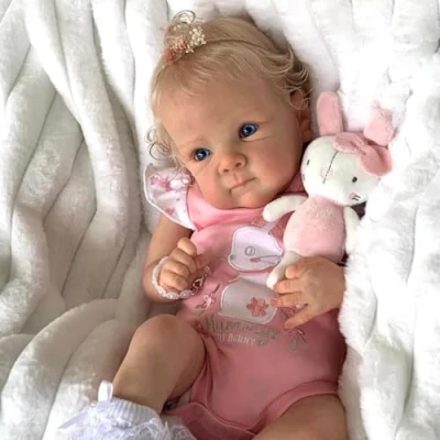 Image de Poupée Reborn bébé Poupee Fille Poupon comme Un Vrai Realiste Fait à la Main Baby Dolls 18 Pouces