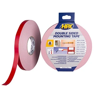 Image de HPX DS1925 RIA10088 Mousse PE adhésive Double Face Blanc 19mm x 25m