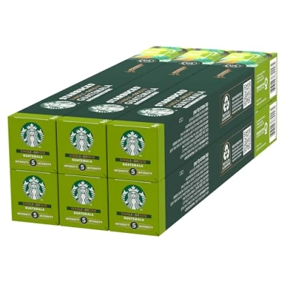 Image de STARBUCKS Single Origin Guatemala by Nespresso, Torréfaction Blonde, Capsules de Café 6 x 10 (60 Capsules)