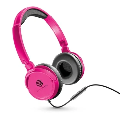 Image de Music Sound,Casque Fil Basic,Casque Supra auriculaire Bandeau Repliable avec Câble Anti nœuds 1,2 m et Micro intégré Connecteur Jack 3.5 mm Couleur Rose MUSICSOUNDFULLCP
