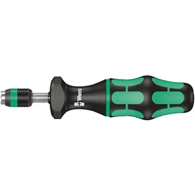 Image de Wera 05074770001 7430 Kraftform, Tournevis dynamométrique réglable avec mandrin à serrage rapide Rapidaptor, 1/4 pouce, 0,10 0,34 Nm, Noir/vert