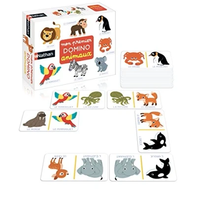 Image de Nathan Mon Premier Domino Animaux Développe la Mémoire et l&#039;Apprentissage des Jeu Educatif Se Joue Seul ou en Famille Pour Enfants à partir de 2 ans