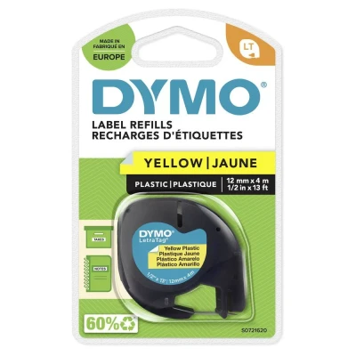 Image de Dymo 91202 (S0721620) (12 mm) Noir sur jaune Ruban