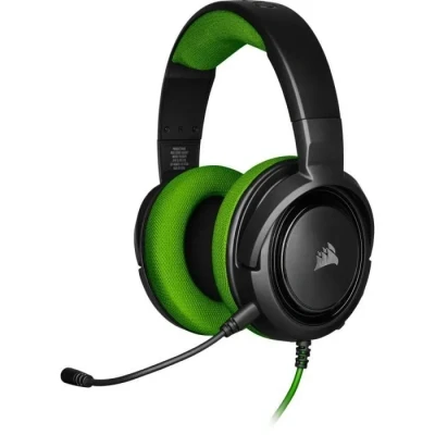 Image de CORSAIR HS35 Casque de Jeu Filaire Stéréo Léger Multiplateforme Microphone Unidirectionnel Détachable Membranes en Néodyme PC, PS5, PS4, Xbox, Nintendo Switch, Mobile Vert