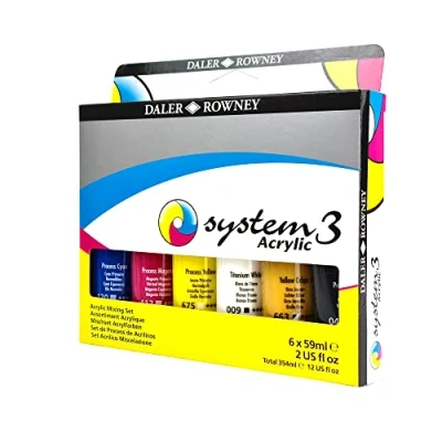 Image de Daler Rowney System3 Set peinture acrylique 6 tubes 59ml Méthode