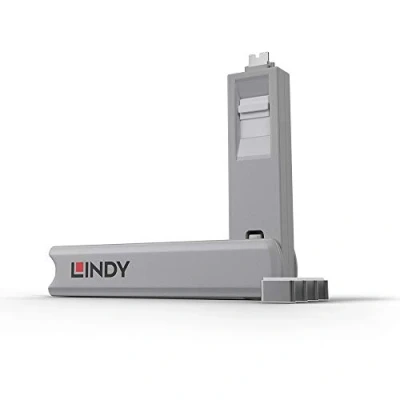 Image de LINDY Kit bloqueur de port USB Type C avec clé et 4 verrous, blanc