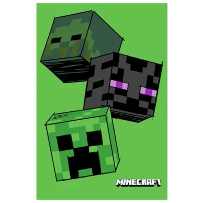 Image de Jerry Fabrics Minecraft Couverture polaire pour enfant Creeper Zombie Enderman Vert 100 x 150 cm % polyester