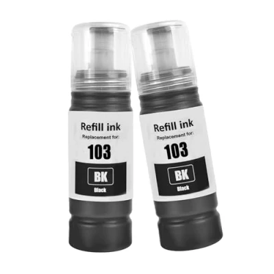 Image de LAIPENG 103 Encre Compatible avec Epson pour L1110 L1200 L1210 L1250 L3100 L3101 L3110 L3111 L3116 L3150 L3151 L3156 L3160 L3200 L3250 L3251 L3256 L3260 L3266 Imprimante 2 Multipack (BK*2)