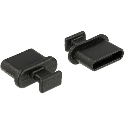 Image de DELOCK Lot de 10 bouchons anti poussière USB type C avec poignée noire