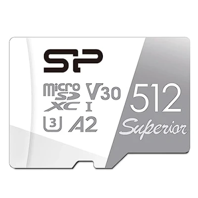 Image de Silicon Power 512Go Superior Micro SDXC UHS I (U3), V30 4K A2 with Adapter, Compatible Steam Deck
