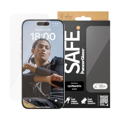 Image de PanzerGlass Safe. Screen Protector iPhone 2023 6.1&quot; Pro Ultra Wide Fit Protection d&#039;écran Transparent Apple 1 pièce(s)