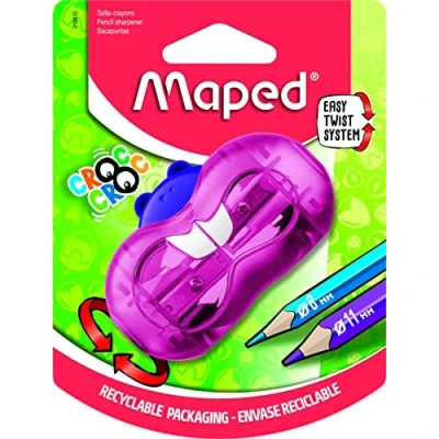 Image de Maped Taille crayon Croc Twist Bieber 2 tailles de crayons Avec boîte récupération Couleur aléatoire