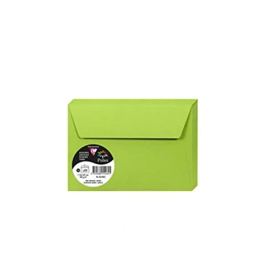Image de Clairefontaine 5546C Paquet de 20 Enveloppes Auto Adhésives Format C6 11,4x16,2cm 120g/m² Coloris Vert Menthe Invitation Evènements et Correspondance Gamme Pollen Papier Premium Lisse