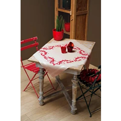 Image de Vervaco Kit nappe La décoration rouge,Multicolore,80 x 2 20 cm