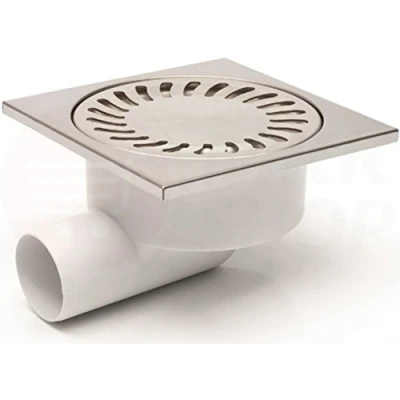 Image de Siphon de sol horizontal en acier inoxydable 150 x mm DN 50/95 Pour salle bain 50 55 l/min Charge max. K3 300 kg