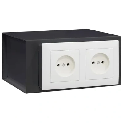 Image de ARREGUI Socket 23000W S0 Coffre fort invisible prise de courant secret à cacher derrière 2 prises electriques murales Boite rangement camouflée objets valeur 10x20x15 cm 2,5L