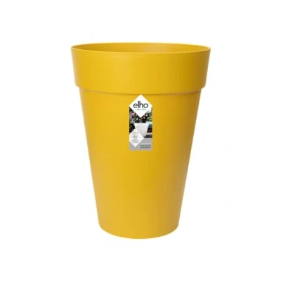 Image de Elho Loft Urban Rond Haut 35 Pot De Fleurs pour Extérieur Ø 33.5 x H 45.3 cm Jaune/Ocre