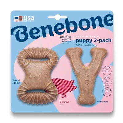 Image de Benebone Puppy 2 Pack Dental Chew/Wishbone 10cm (85411100449)