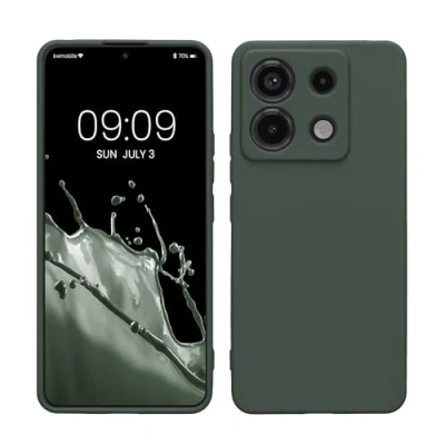 Image de kwmobile Housse Compatible avec Xiaomi Redmi Note 13 Pro 5G / Poco X6 Coque de téléphone en TPU Protection Appareil Photo Vert Mousse