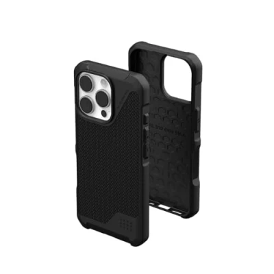Image de Urban Armor Gear Metropolis LT MS Case Compatible avec Apple iPhone 16 Pro Coque (Protection Conforme aux Normes Militaires, Recharge sans Fil (Qi) / magnétique Compatible) Kevlar Noir