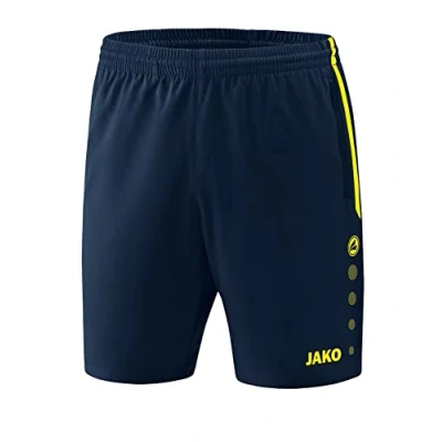 Image de Jako Short d&#039;Entraînement pour Enfant, Taille 140, Marine/Jaune Fluo
