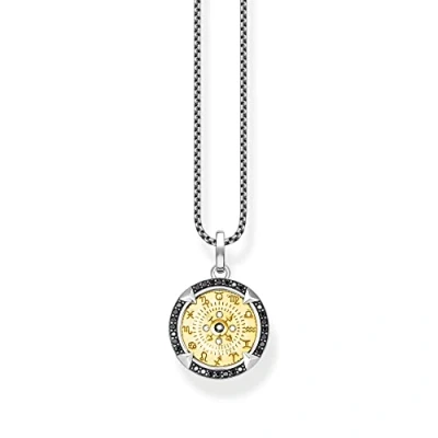 Image de THOMAS SABO Elements of Nature KE2153 849 11 L50V Chaîne pour homme en Argent sterling 925 plaqué or jaune 750 avec pierres de zircone noires Longueur 50 cm,