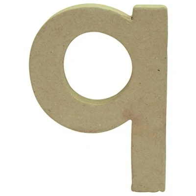 Image de Décopatch AC829C Un support en papier brun mâché 1,5x8,5x12 cm, Lettre minuscule q