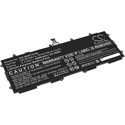 Image de TECHTEK Batteries 6000mAh Compatible avec [Samsung] Galaxy Note 10.1 LTE, Tab 2 10.1, GT P7510, 7511, N8000, N8010, N8013, P5100, P5110, P5113, SGH I497,