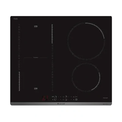 Image de Brandt BPI6428UB Plaque induction Ultraboost avec zone modulable Table de Cuisson Encastrable Noir 4 Foyers 7200W Dimensions Encastrement : 56x49cm Duozone Fabriqué en France